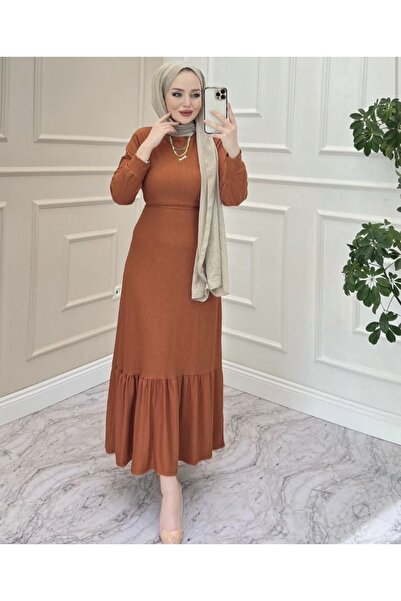 YILMAZBARMAZ Дамска рокля с волани и хиджаб