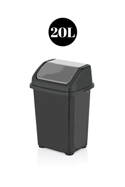 Bambus Home 20 Litre Çöp Kovası Siyah-gri
