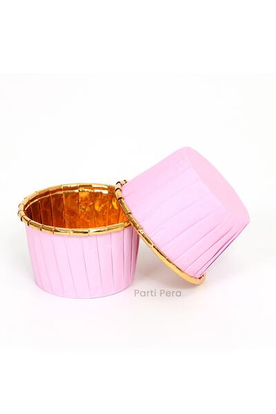 parti pera Muffın Kek Kapsülü Capcake 15 Adet Pembe Gold Renk
