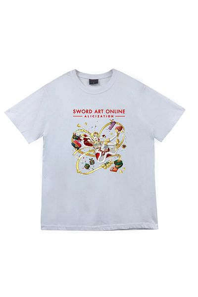 fame-stoned Tricou alb unisex 100% bumbac cu imprimeu anime Sword Art Online