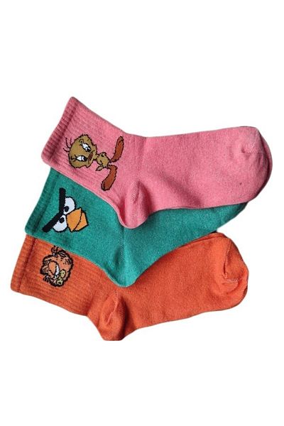 MY MENORA SOCKS 3 чифта колежански чорапи с шарки на герои