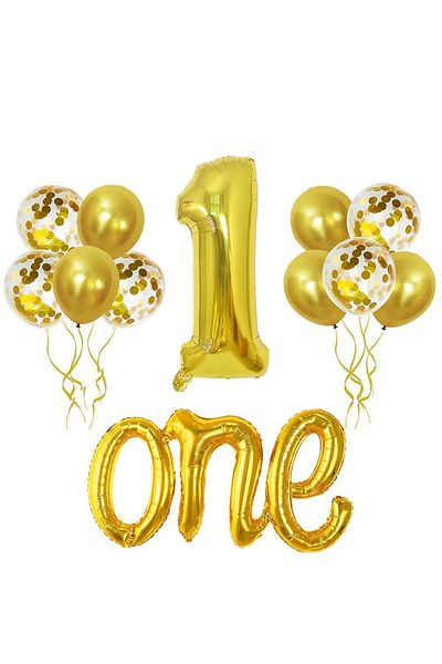 Patladı Gitti Gold 1 Year Birthday Set