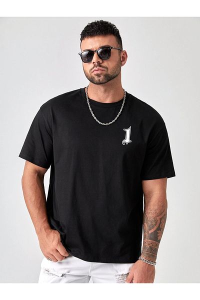 Machetta 1 & Los Angels 1998 Printed Crew Neck Oversize πλεκτό μαύρο μπλουζάκι Unisex