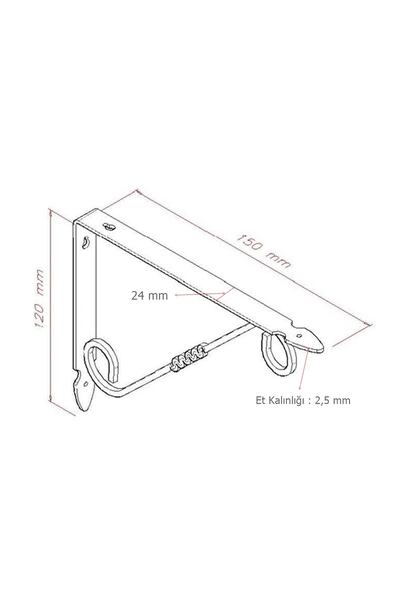 EYM Fier forjat 12 X 15 Cm Raft Decorativ Sub Raft Consolă Albă