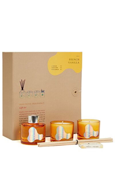Candle and Friends No.1 Mini Home Fragrance Sarı Mum Hediye Seti