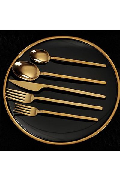 Demir Çeyiz Dmr Life Diamond Gold 6 Pieces Dining Knife