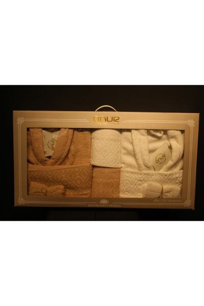 Onur Home Collection Jakarlı Series 10 Parça Aile Bornoz Takımı