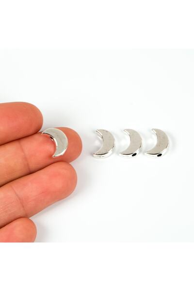 yfhobi 4 Adet- 12 Mm, Ay Desenli Metal Uç, Ortadan Delik Zamak Ara Parça, Boy...