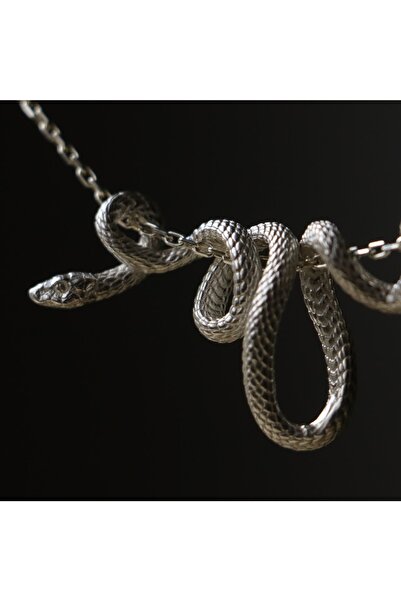 Moko Art Design Sarmal Yılan 925 Gümüş Kolye
