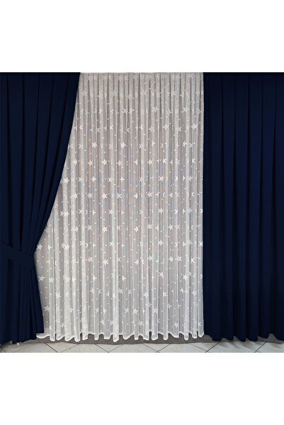 Yuka Diamond Double Wing Dark Navy Blue Velvet Textured Closely Pleated Plain Island Background Curtain Plain 80 X 270