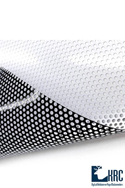 KRCDİJİTAL Yapışkanlı Delikli Folyo One Way Vision Delikli Cam Filmi 106x2m