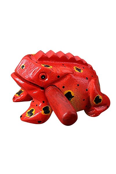 BAKSEPETE Thailand Traditional Decorative Lucky Frog Making Frog Sounds Red 8 cm No:2