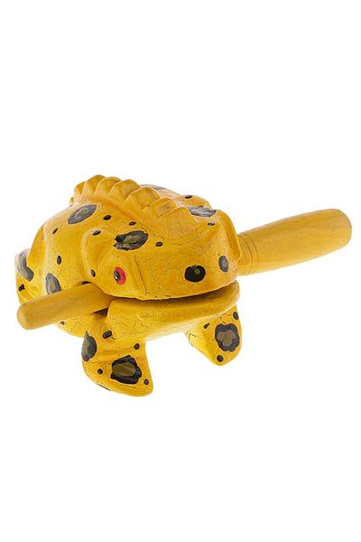 BAKSEPETE Thailand Traditional Decorative Lucky Frog Making Frog Sounds Yellow 6 Cm No:1