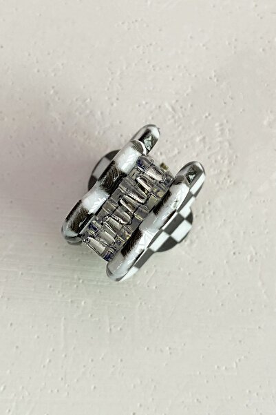 TAKIŞTIR Мандала з малюнком в клітинку, маленький розмір - чорно-біла шпилька