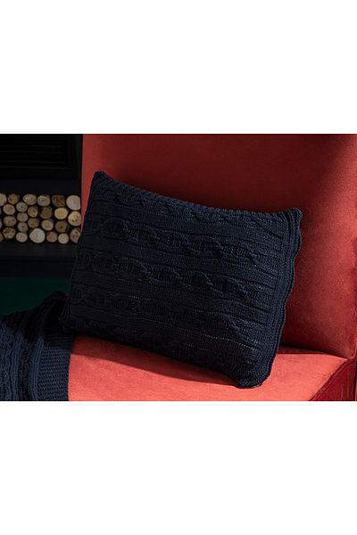 English Home Κάλυμμα μαξιλαριού North Pole Tricot Throw 40x40 cm Σκούρο Μπλε