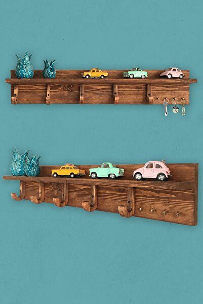 Genel Markalar Dekoratif Ahşap Portmanto Askılık Duvar Askısı Vestiyer Elbise...