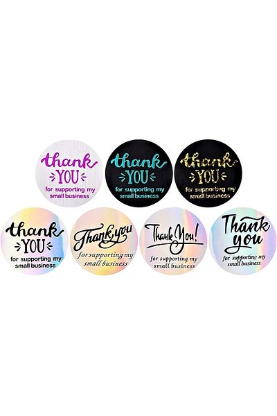 anka design Thank You Sticker 2.5 Cm 48 Pieces - Mixed -