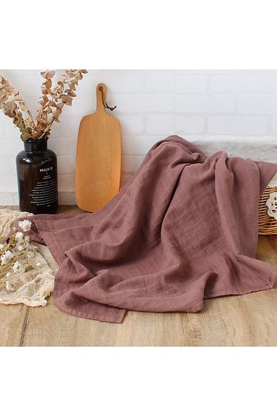 Tinybabyconcept Soft Organic 100% Cotton Single Layer Muslin Swaddle Cover Baby Blanket Beige Color 110x110 Cm