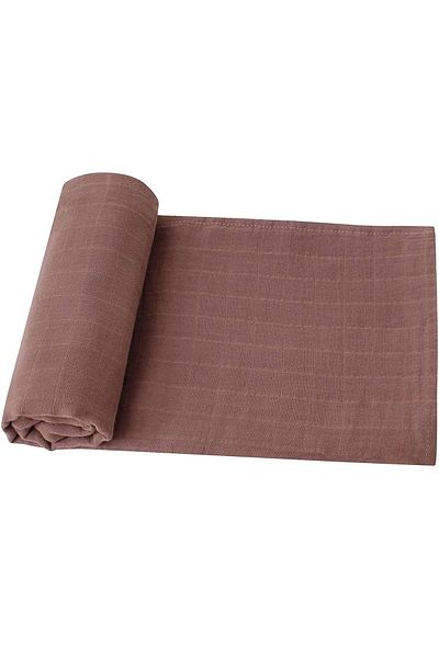 Tinybabyconcept Soft Organic 100% Cotton Single Layer Muslin Swaddle Cover Baby Blanket Beige Color 110x110 Cm