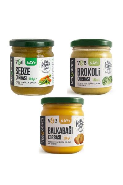 Veg&Bones Bebek Ek Gıda Kemik Sulu Sebze & Brokoli & Balkabağı Çorbası