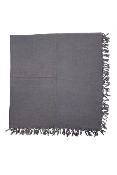 Naz Ipek Füme Renk El Işi Boncuklu Yazma 110cm X 110cm Eşarp