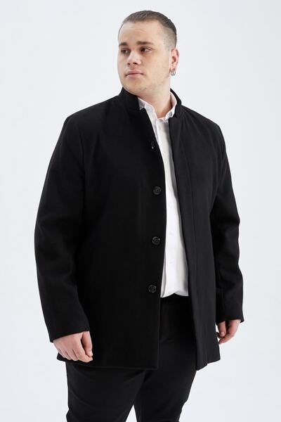 DeFacto Slim Fit Dik Yaka Kaşe Kaban