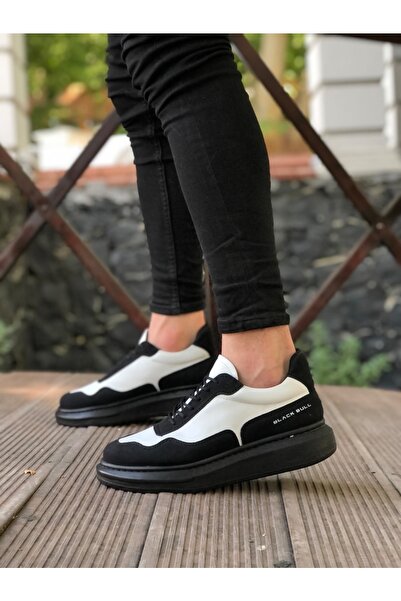 Generic Brand Ba0238 Boa High Sole Black White Lace-Up Men's Shoes