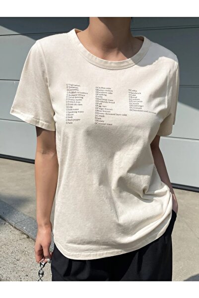 MOONBULL Beige Printed Tshirt