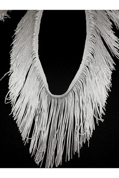 ALTAY TEKSTİL ÜRÜNLERİ White Plain Tassel Fringe 15 cm