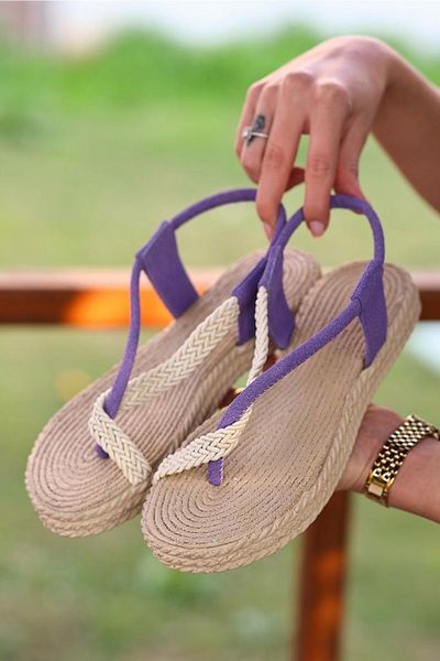 FRZZ Linen Woven Patterned Flip Flops Sandals