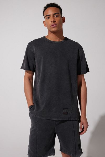 Lee Anthracite Color - 100% Cotton Crew Neck Relaxed Fit T-Shirt