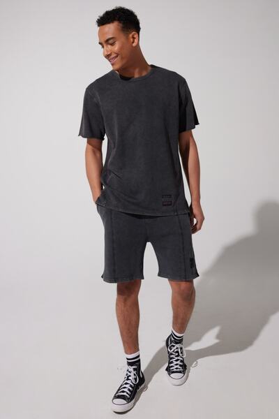 Lee Anthracite Color - 100% Cotton Crew Neck Relaxed Fit T-Shirt