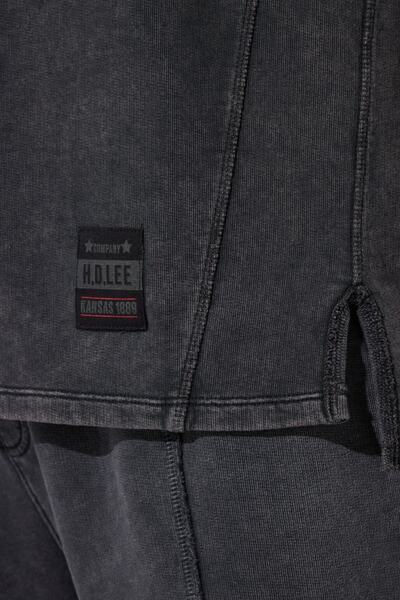 Lee Anthracite Color - 100% Cotton Crew Neck Relaxed Fit T-Shirt