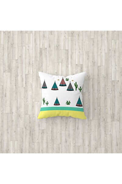 Talia Home Husă de pernă de 3 bucăți pentru cameră pentru copii și bebeluși, cactus alb-verde Tlakr-128