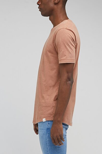 Lee Regular Fit Regular Cut 100% Cotton Crew Neck Cinnamon T-Shirt