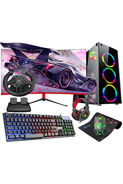 Zeiron Dr12 I5-3470 16gb 256gb Ssd+ 1tb Hdd Gtx1050ti 23.8" Curved Oyuncu Mas...