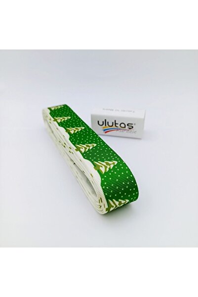 Ulutaş Декоративні матеріали Зелена ялинка з візерунком снігу Різдвяна стрічк...