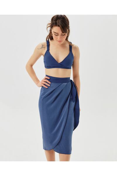 Ayma Active Lacivert Çift Yönlü Bağlamalı Pareo Etek