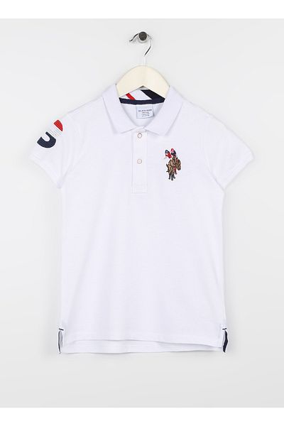 U.S. Polo Assn. Απλό λευκό μπλουζάκι για αγόρι Sd01kıdsıy023