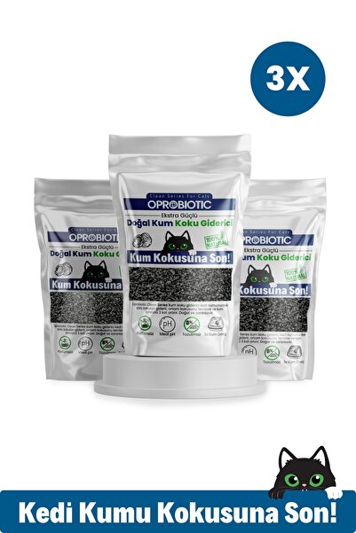 Oprobiotic 3 Adet Clean Doğal Kedi Kumu Koku Giderici 720gr (3x240gr)
