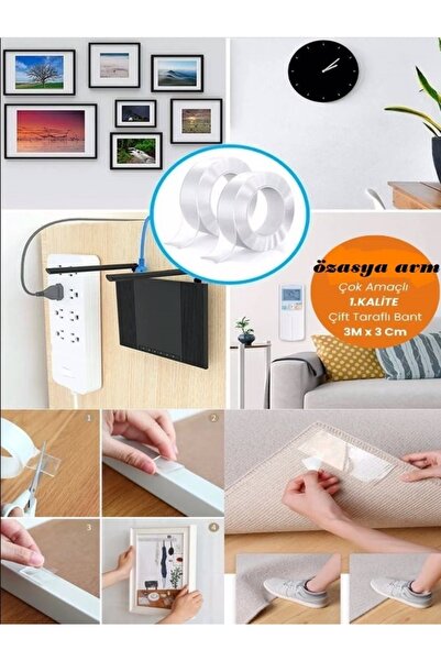 ugursepeti Yüksek Mukavemetli Çift Taraflı Doku Bandı 3m