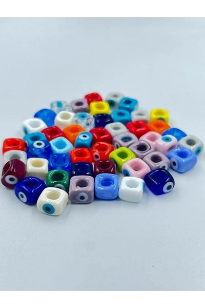 Hobimos 5mm Handmade Glass Murano Evil Eye Beads 10 Pieces