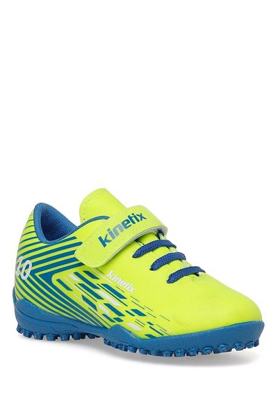 Kinetix Pantofi de fotbal pentru gazon Bruno J Tf 3fx galben neon pentru băieți