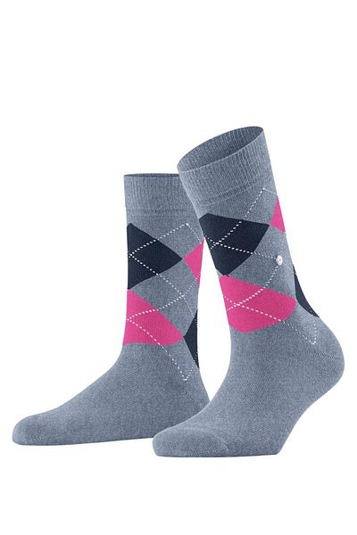 Burlington Damen Socken 3er-Pack – Queen, Kurzstrümpfe, Baumwolle, Rautenmuster, Logo