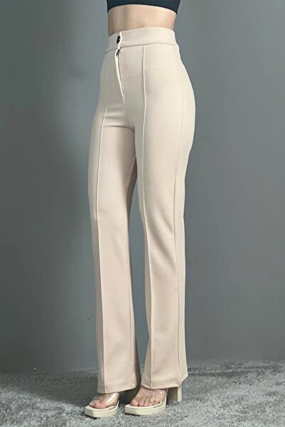 Livik Tess Gold Beige - Παντελόνι Palazzo Super High Loose Leg της δεκαετίας του '90