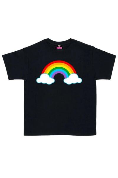 RYO FASHİON Dugin dugin unisex dečji T-shirt crne boje kratkih rukava