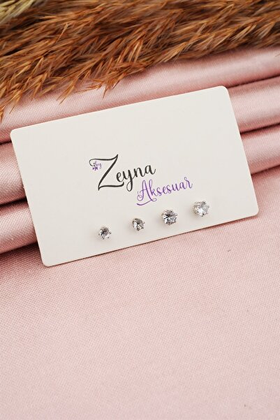 By Zeyna Aksesuar مجموعة أقراط حجرية مستديرة من الزركون مقاس 2 للسيدات مكونة ...