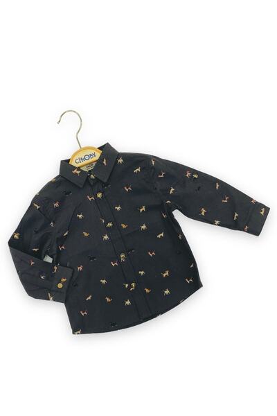 Çikoby Erkek Bebek Köpek Baskılı Gömlek