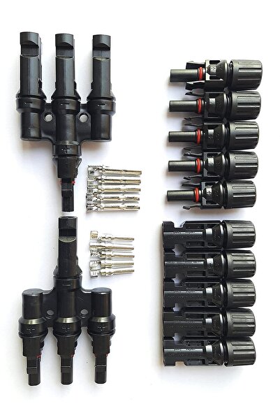 Genel Markalar 5 Set Mc4 Solar Konnektör Ve 1 Set Kablosuz 3'lü H Tip Paralel...