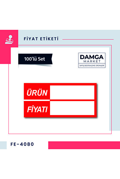 damga market Yazılıp-silinebilir Selefonlu Karton Raf Fiyat Etiketi 4x8 Cm 10...
